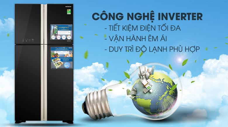 Công nghệ Inverter - Tủ lạnh Hitachi Inverter 509 lít R-FW650PGV8 GBK Công nghệ Inverter - Tủ lạnh Hitachi Inverter 509 lít R-FW650PGV8 GBK