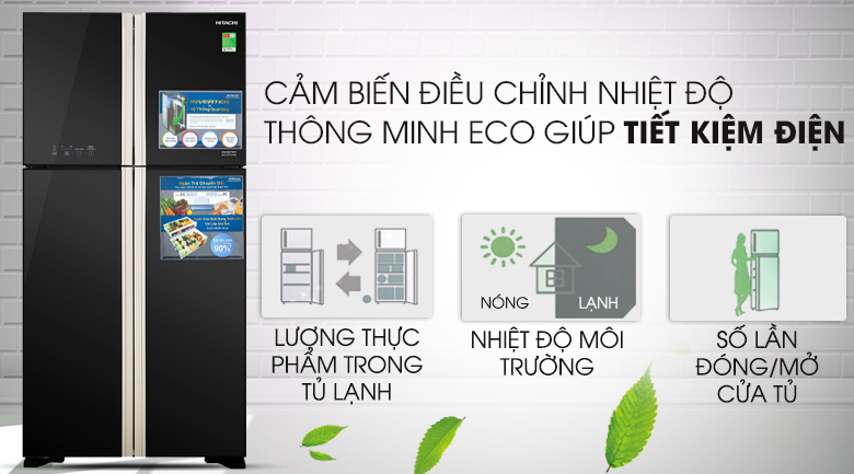 Cảm biến nhiệt ECO - Tủ lạnh Hitachi Inverter 509 lít R-FW650PGV8 GBK Cảm biến nhiệt ECO - Tủ lạnh Hitachi Inverter 509 lít R-FW650PGV8 GBK
