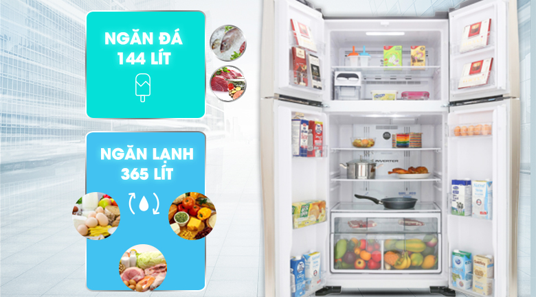 Dung tích 509 lít - Tủ lạnh Hitachi Inverter 509 lít R-FW650PGV8 GBK Dung tích 509 lít - Tủ lạnh Hitachi Inverter 509 lít R-FW650PGV8 GBK