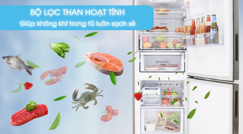 Lọc sạch không khí với bộ lọc than hoạt tính - Tủ lạnh Samsung Inverter 276 lít RB27N4170S8/SV Lọc sạch không khí với bộ lọc than hoạt tính - Tủ lạnh Samsung Inverter 276 lít RB27N4170S8/SV