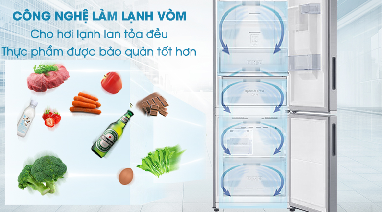 Làm lạnh vòm - Tủ lạnh Samsung Inverter 307 lít RB30N4170S8/SV Làm lạnh vòm - Tủ lạnh Samsung Inverter 307 lít RB30N4170S8/SV