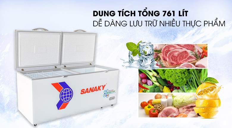 Tủ đông Sanaky Inverter 800 lít VH-8699HY3 Tủ đông Sanaky Inverter 800 lít VH-8699HY3