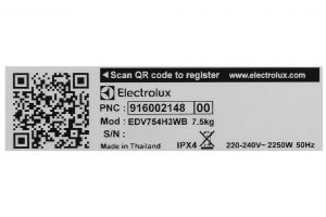 May Say Thong Hoi Electrolux 7.5 Kg EDV754H3WB