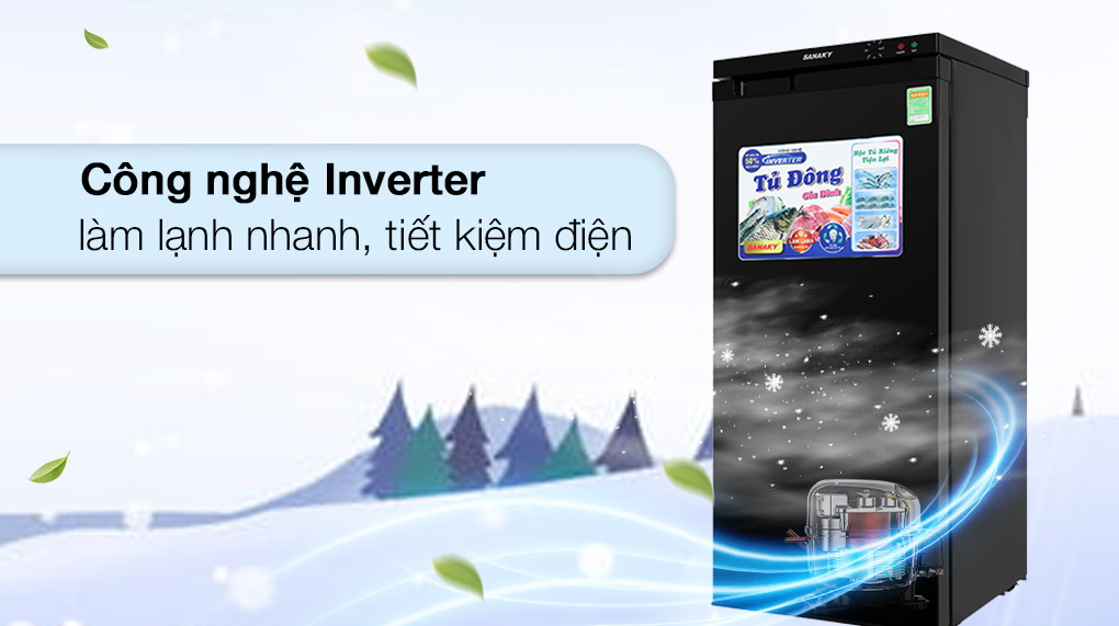 Tủ đông Sanaky Inverter 150 lít VH-180VD3 Tủ đông Sanaky Inverter 150 lít VH-180VD3