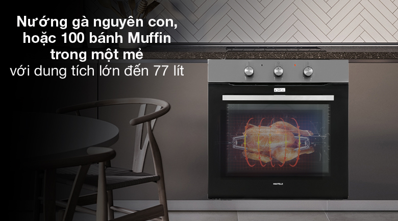 Lò nướng lắp âm Hafele HO-K60C (535.62.591) 77 lít Lò nướng lắp âm Hafele HO-K60C (535.62.591) 77 lít