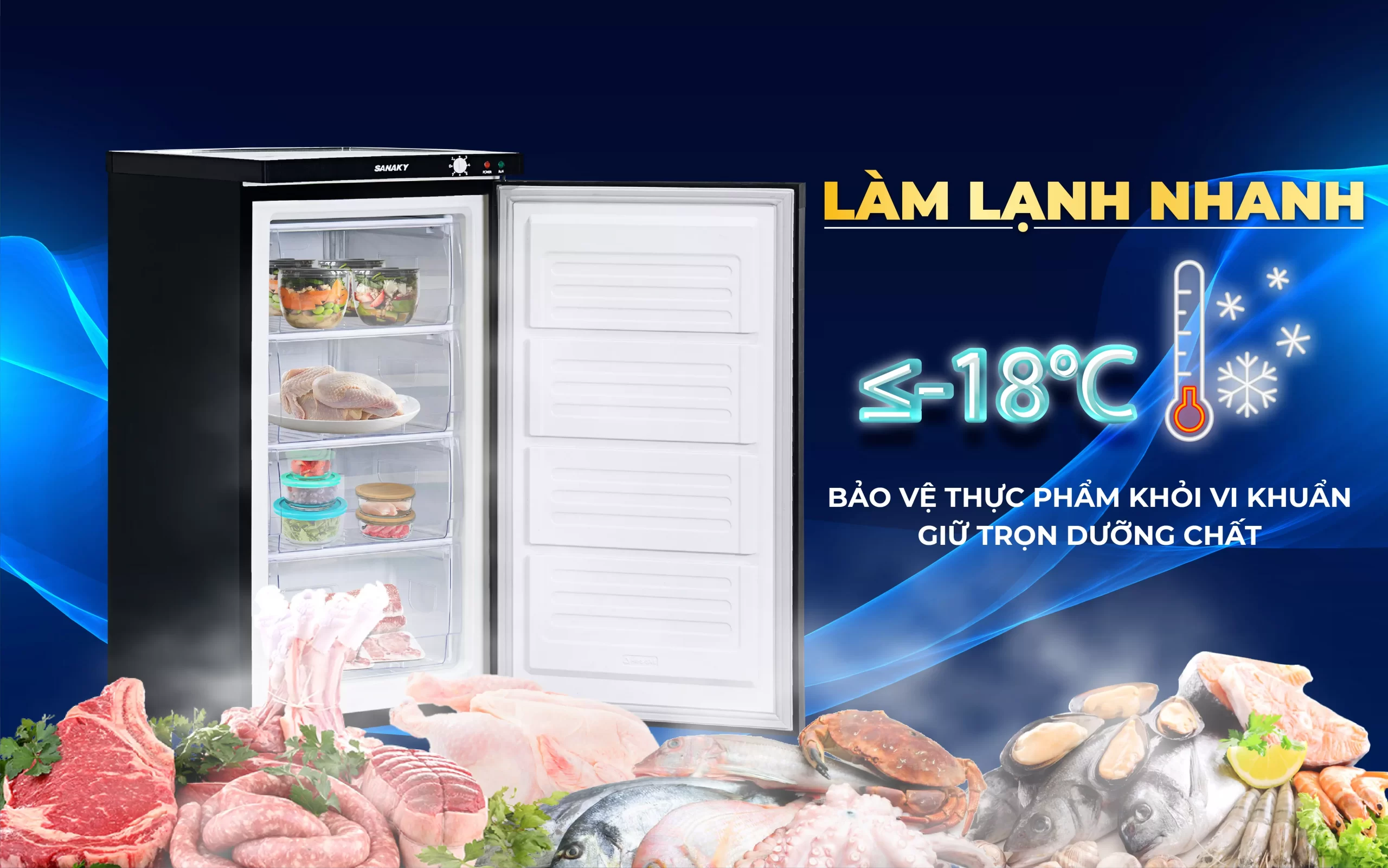 Tủ Đông Sanaky Inverter 118 Lít VH 160VD3 Tủ Đông Sanaky Inverter 118 Lít VH 160VD3