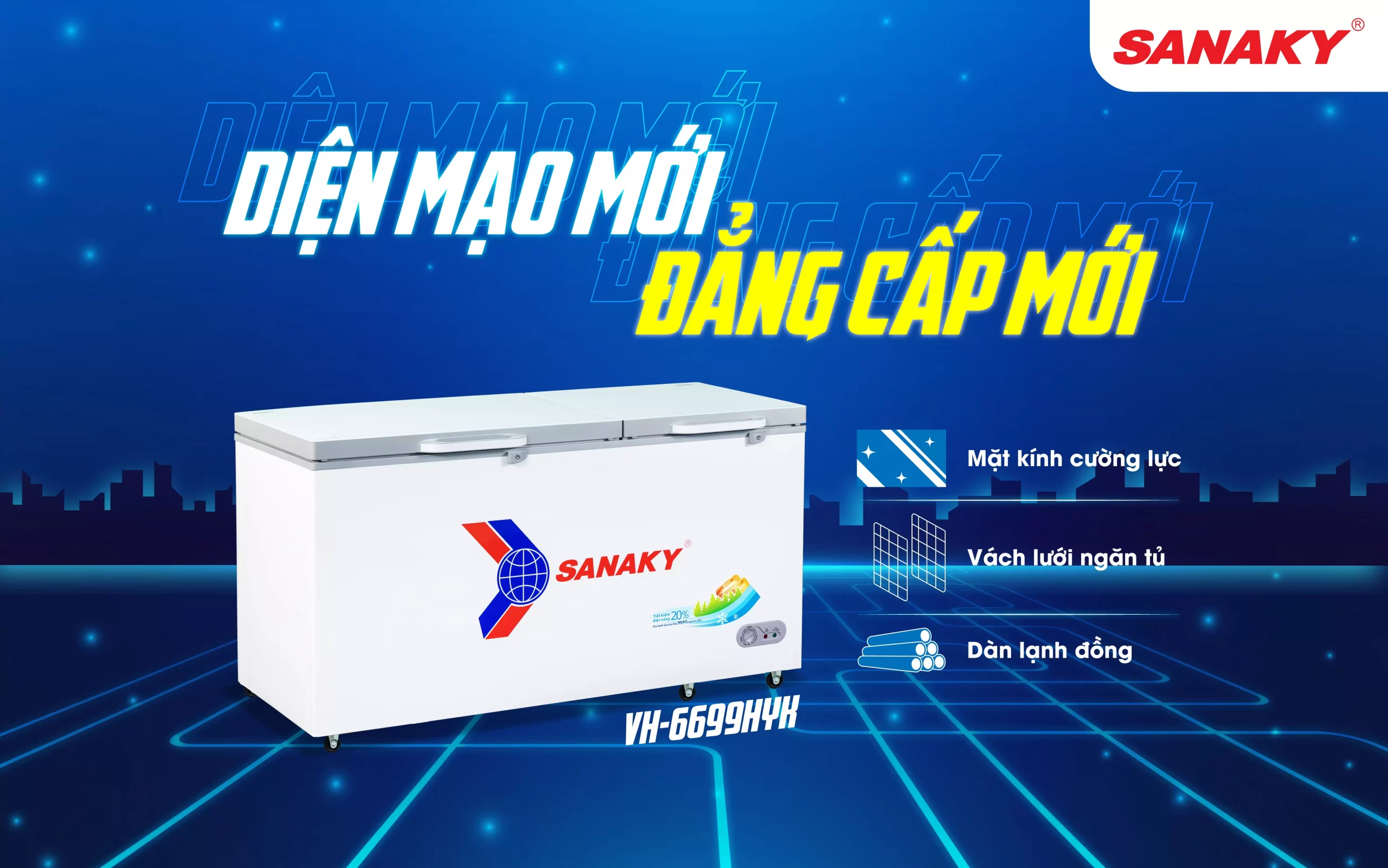 Tủ đông Sanaky 530 lít VH-6699HYK Tủ đông Sanaky 530 lít VH-6699HYK