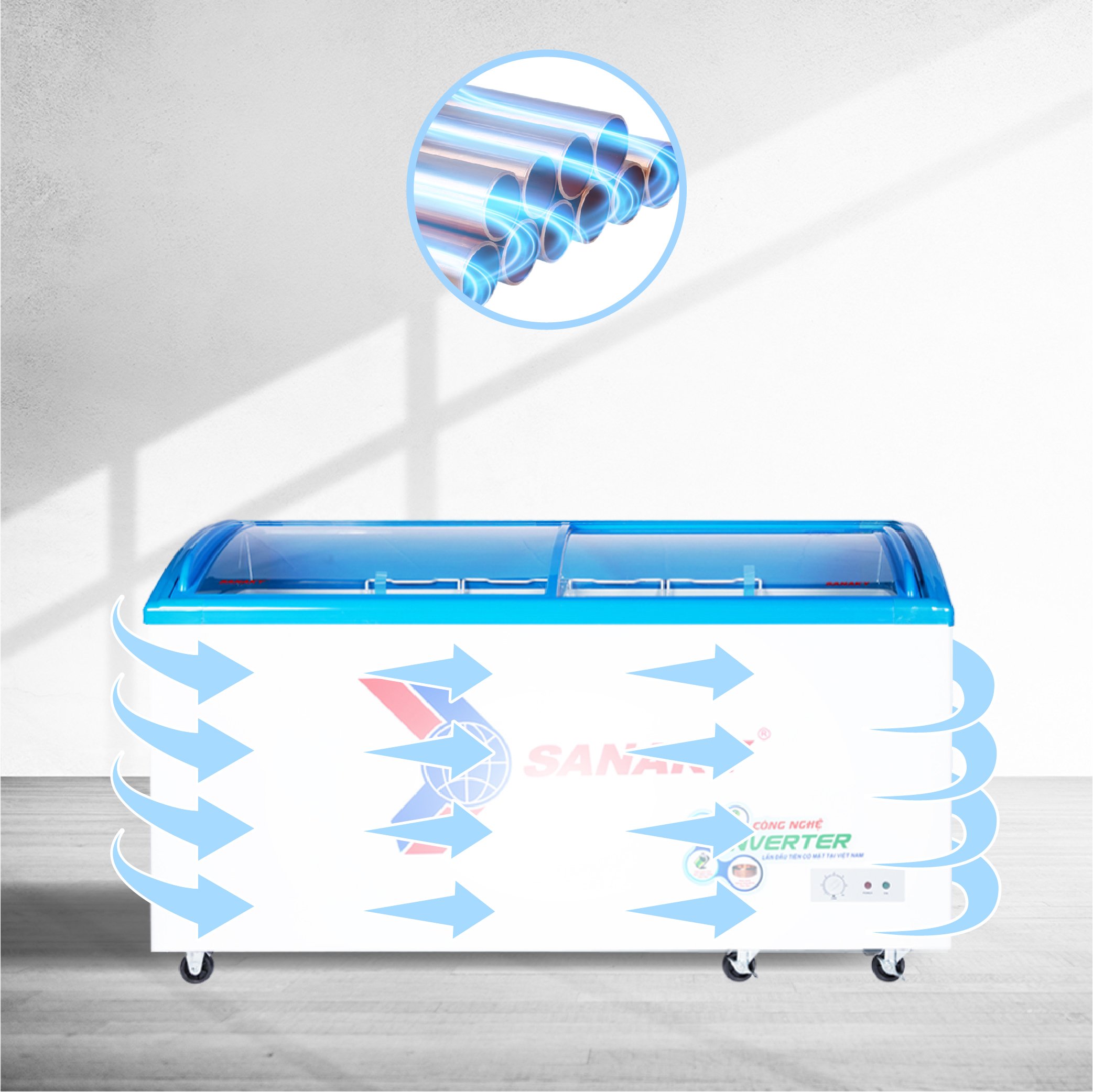 Tủ đông SanakyInverter 437 lít VH-6899K3 Tủ đông SanakyInverter 437 lít VH-6899K3