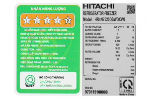 Tu Lanh Hitachi Inverter 464 Lit Multi Door Hr4n7520dswdxvn