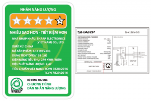 Tu Lanh Sharp Inverter 181 Lit Sj X198v Dg