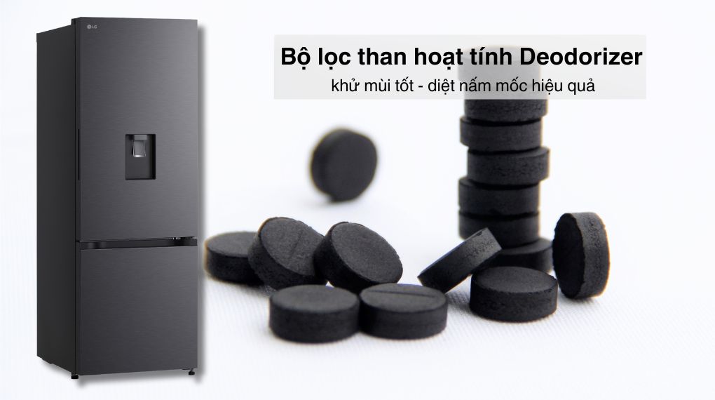 Tủ lạnh LG Inverter 332 lít LBD33BLM - Công nghệ khử mùi Tủ lạnh LG Inverter 332 lít LBD33BLM - Công nghệ khử mùi