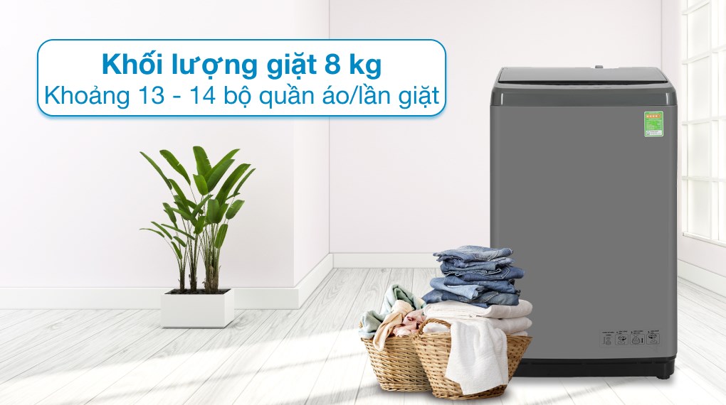 Máy giặt Hisense 8 kg WTZQ8012UT - Khối lượng giặt