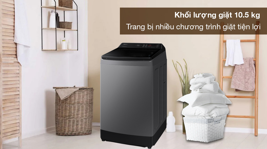Máy giặt Samsung Inverter 10.5 kg WA10CG5745BDSV - Khối lượng giặt 10.5 kg, trang bị nhiều chương trình giặt dễ sử dụng Máy giặt Samsung Inverter 10.5 kg WA10CG5745BDSV - Khối lượng giặt 10.5 kg, trang bị nhiều chương trình giặt dễ sử dụng