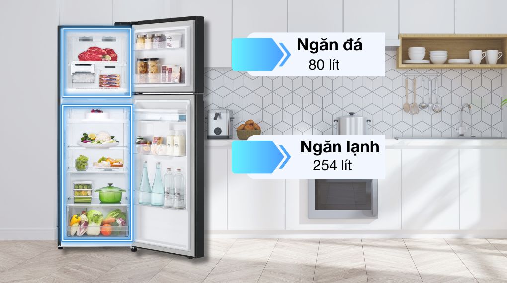 Tủ lạnh LG Inverter 334 lít LTD33BLM - Ngăn đá + ngăn lạnh Tủ lạnh LG Inverter 334 lít LTD33BLM - Ngăn đá + ngăn lạnh