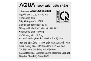 Máy giặt Aqua Inverter 18 kg AQW-DR180UHT PS