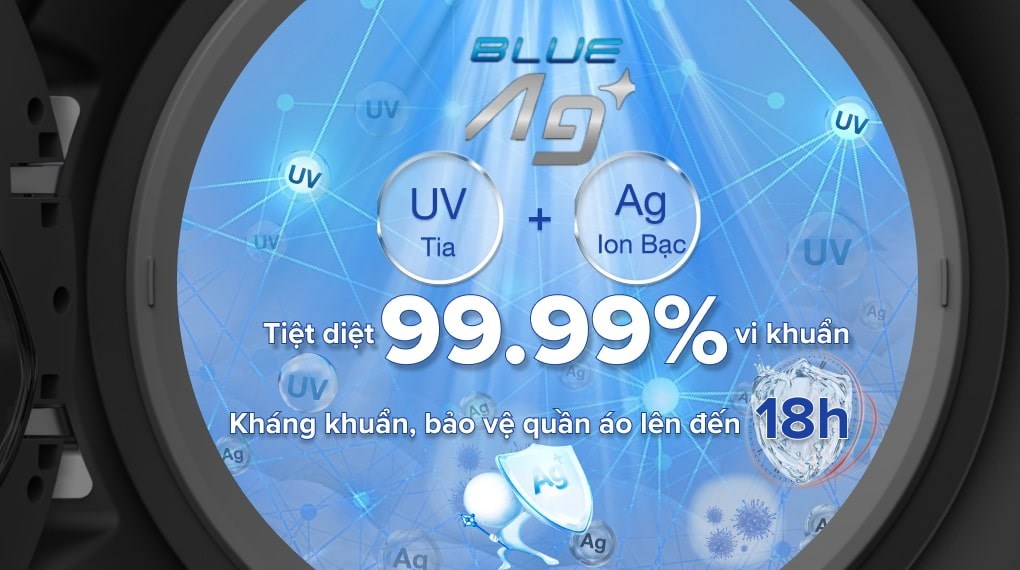 Máy giặt Panasonic Inverter giặt 10 kg - sấy 6 kg NA-S106FR1PV - Công nghệ giặt nước lạnh Blue Ag+ Máy giặt Panasonic Inverter giặt 10 kg - sấy 6 kg NA-S106FR1PV - Công nghệ giặt nước lạnh Blue Ag+