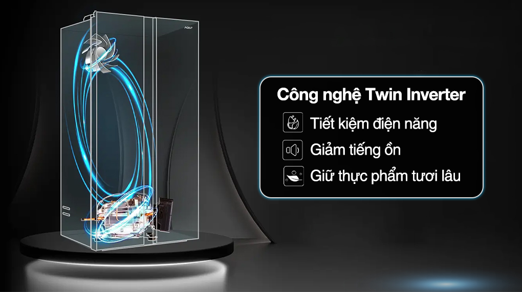 Tủ lạnh Aqua Inverter 646 lít AQR-S682XA(SLB) - Công nghệ Twin Inverter Tủ lạnh Aqua Inverter 646 lít AQR-S682XA(SLB) - Công nghệ Twin Inverter
