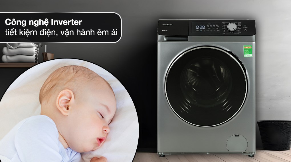Máy giặt Hitachi Inverter 9.5 kg BD-954HVOS - Công nghệ Inverter
