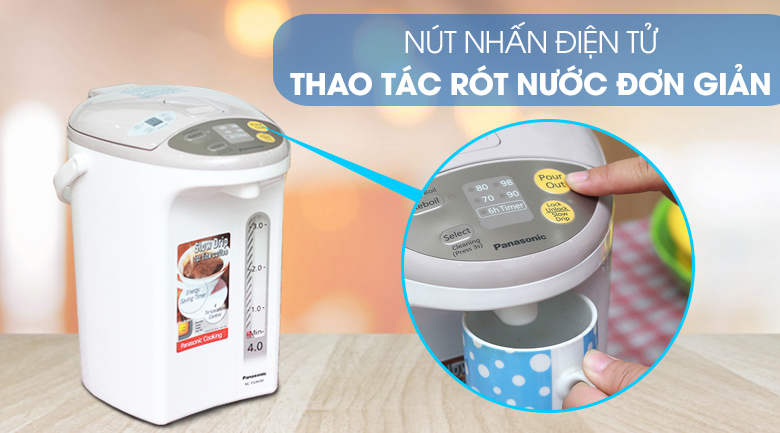 Bình thủy điện Panasonic NC-EG4000CSY 4 lít - Cách rót nước Bình thủy điện Panasonic NC-EG4000CSY 4 lít - Cách rót nước