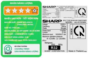 Máy lạnh Sharp Inverter 1.5 HP AH-XP13CMW