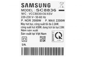 Máy hút bụi dạng hộp Samsung VCC8836V36