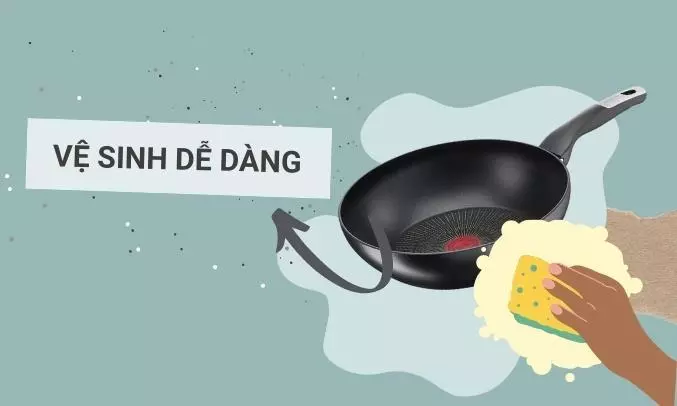 Chảo chiên Tefal - Dễ vệ sinh