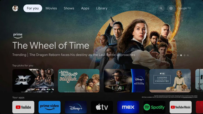 Tivi TCL QD-MiniLED 65 inch 65C6KS sử dụng hệ điều hành có giao diện Google TV thân thiện