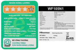 Máy giặt Hisense Inverter 10.5 kg WF105N1