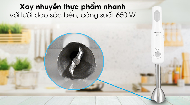 Máy xay sinh tố cầm tay Philips HR2534 - Động cơ mạnh mẽ với công suất 650 W Máy xay sinh tố cầm tay Philips HR2534 - Động cơ mạnh mẽ với công suất 650 W