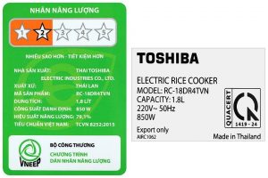 Nồi cơm điện tử Toshiba 1.8 lít RC-18DR4TVN(H)