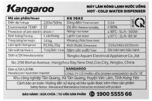 Cây nước nóng lạnh Kangaroo KG56A3 585W
