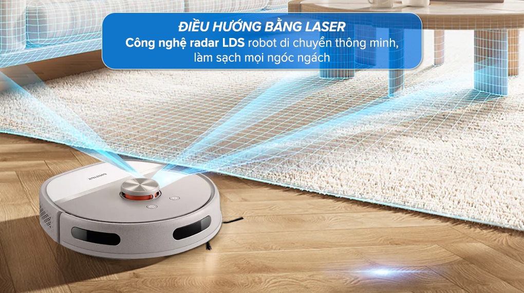 Robot hút bụi lau nhà Philips XU6500/82 - Công nghệ radar LDS Robot hút bụi lau nhà Philips XU6500/82 - Công nghệ radar LDS