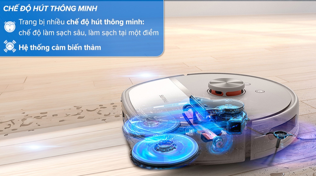 Robot hút bụi lau nhà Philips XU6500/82 - Chế độ hút thông minh Robot hút bụi lau nhà Philips XU6500/82 - Chế độ hút thông minh