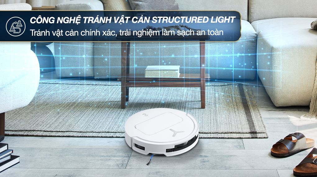 Robot hút bụi lau nhà Ecovacs Deebot T50 OMNI - Công nghệ tránh vật cản Structured Light Robot hút bụi lau nhà Ecovacs Deebot T50 OMNI - Công nghệ tránh vật cản Structured Light