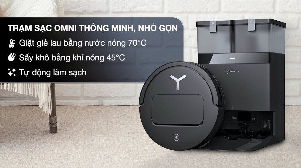 Robot hút bụi lau nhà Ecovacs Deebot T50 Pro OMNI - Đen - Trạm sạc OMNI Robot hút bụi lau nhà Ecovacs Deebot T50 Pro OMNI - Đen - Trạm sạc OMNI