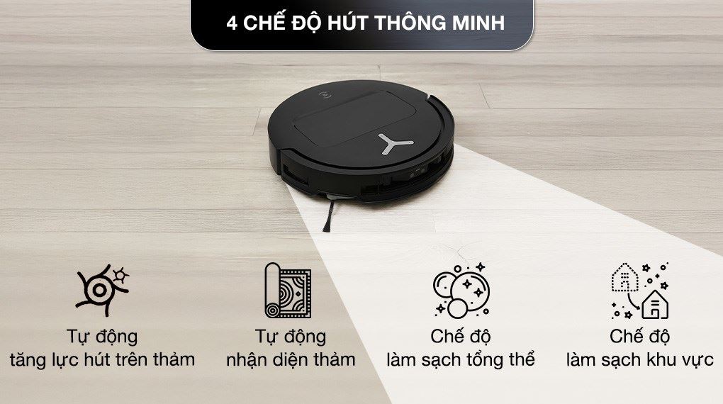 Robot hút bụi lau nhà Ecovacs Deebot T50 Pro OMNI - Đen - Chế độ hút thông minh Robot hút bụi lau nhà Ecovacs Deebot T50 Pro OMNI - Đen - Chế độ hút thông minh