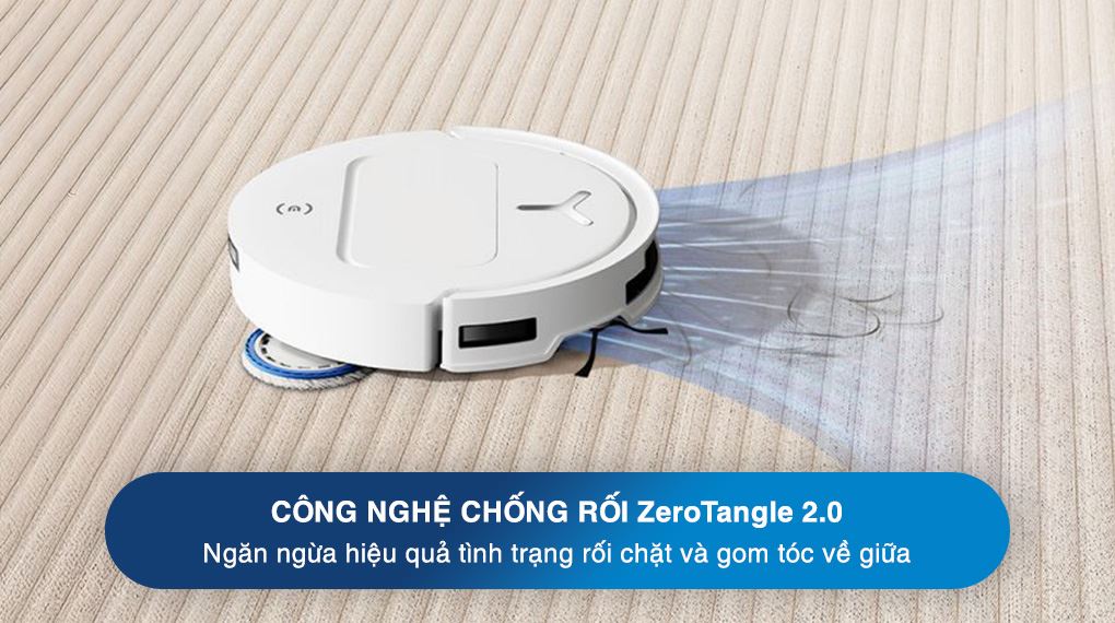 Công nghệ ZeroTangle 2.0 - Robot hút bụi lau nhà Ecovacs Deebot T50 Pro OMNI - Trắng Công nghệ ZeroTangle 2.0 - Robot hút bụi lau nhà Ecovacs Deebot T50 Pro OMNI - Trắng