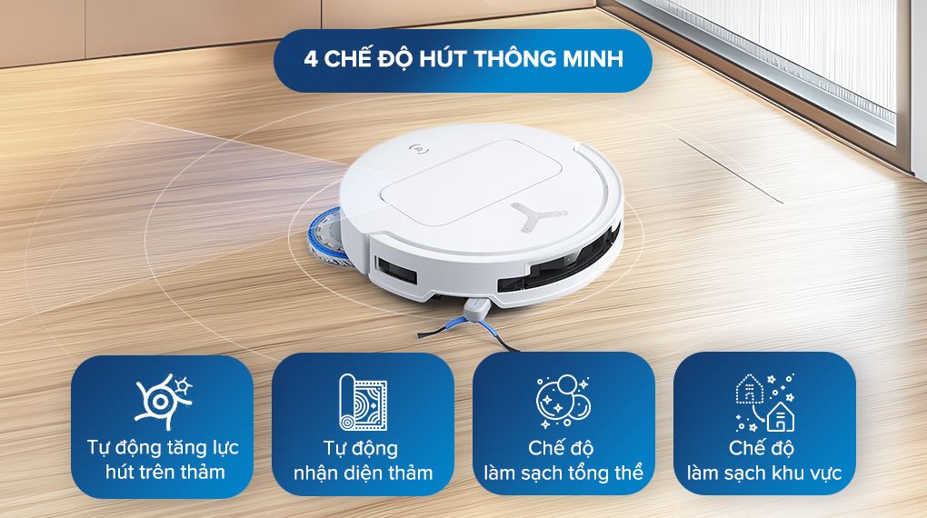Chế độ hút - Robot hút bụi lau nhà Ecovacs Deebot T50 Pro OMNI - Trắng Chế độ hút - Robot hút bụi lau nhà Ecovacs Deebot T50 Pro OMNI - Trắng