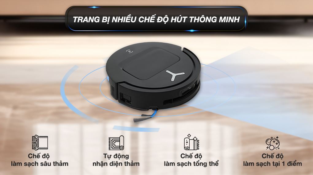 Chế độ hút thông minh - Robot hút bụi lau nhà Ecovacs Deebot T80 OMNI - Đen Chế độ hút thông minh - Robot hút bụi lau nhà Ecovacs Deebot T80 OMNI - Đen