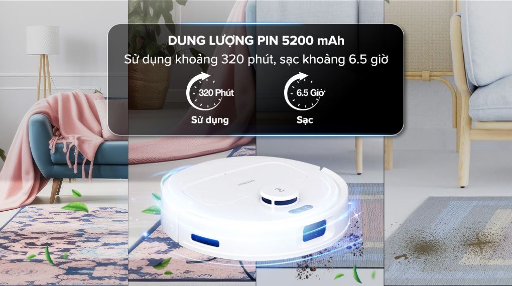 Robot hút bụi lau nhà Ecovacs N30 PRO OMNI - Thời gian sạc và sử dụng Robot hút bụi lau nhà Ecovacs N30 PRO OMNI - Thời gian sạc và sử dụng