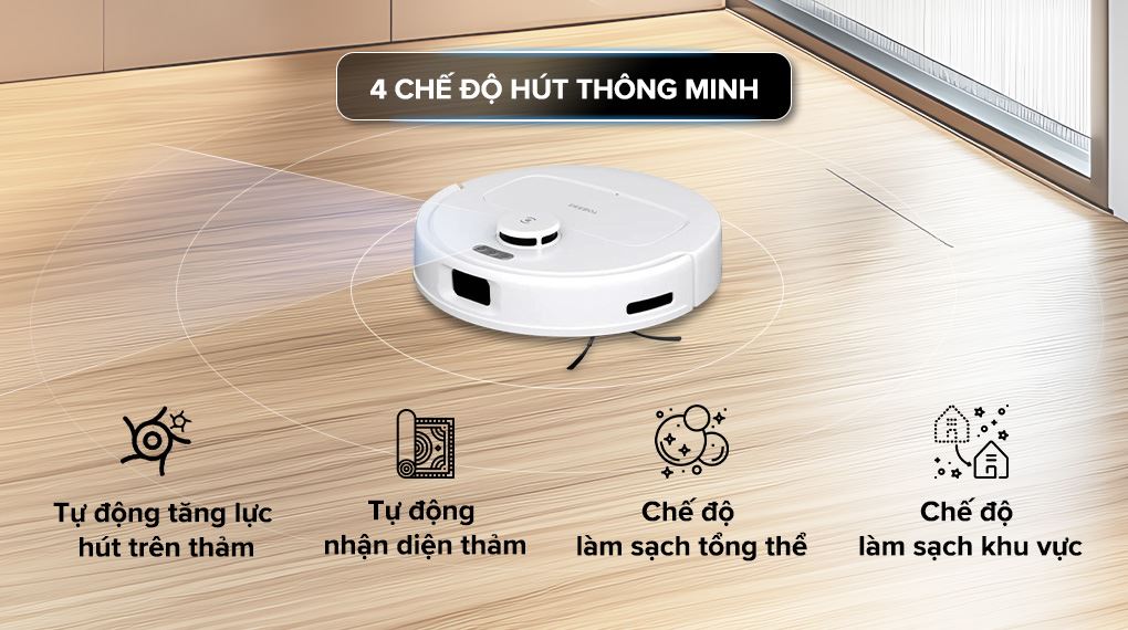 Robot hút bụi lau nhà Ecovacs N30 PRO OMNI - Chế độ hút thông minh Robot hút bụi lau nhà Ecovacs N30 PRO OMNI - Chế độ hút thông minh