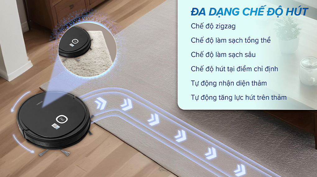 Chế độ hút - Robot hút bụi lau nhà Ecovacs U2 Pro Chế độ hút - Robot hút bụi lau nhà Ecovacs U2 Pro