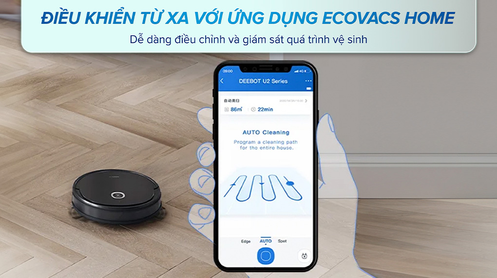 Điều khiển từ xa - Robot hút bụi lau nhà Ecovacs U2 Pro Điều khiển từ xa - Robot hút bụi lau nhà Ecovacs U2 Pro