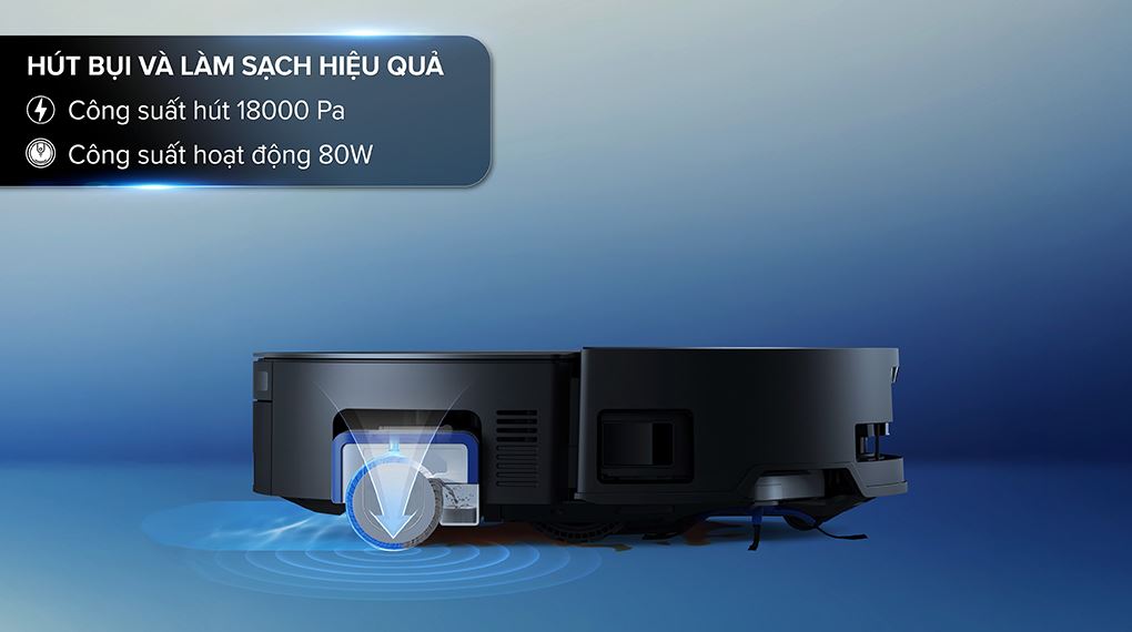 Robot hút bụi lau nhà Ecovacs X8 PRO OMNI Đen - Lực hút Robot hút bụi lau nhà Ecovacs X8 PRO OMNI Đen - Lực hút