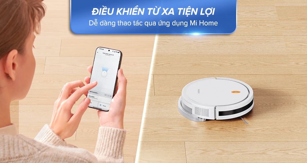 Điều khiển tiện lợi - Robot hút bụi lau nhà Xiaomi Vacuum E5 - Trắng Điều khiển tiện lợi - Robot hút bụi lau nhà Xiaomi Vacuum E5 - Trắng