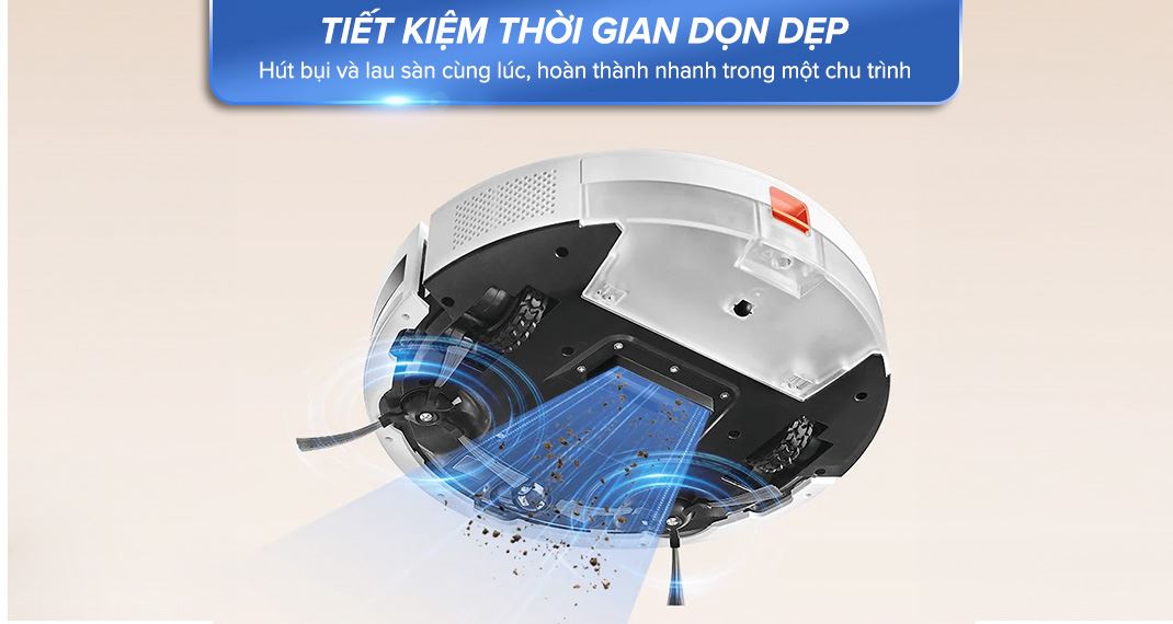 Vừa hút vừa lau - Robot hút bụi lau nhà Xiaomi Vacuum E5 - Trắng Vừa hút vừa lau - Robot hút bụi lau nhà Xiaomi Vacuum E5 - Trắng