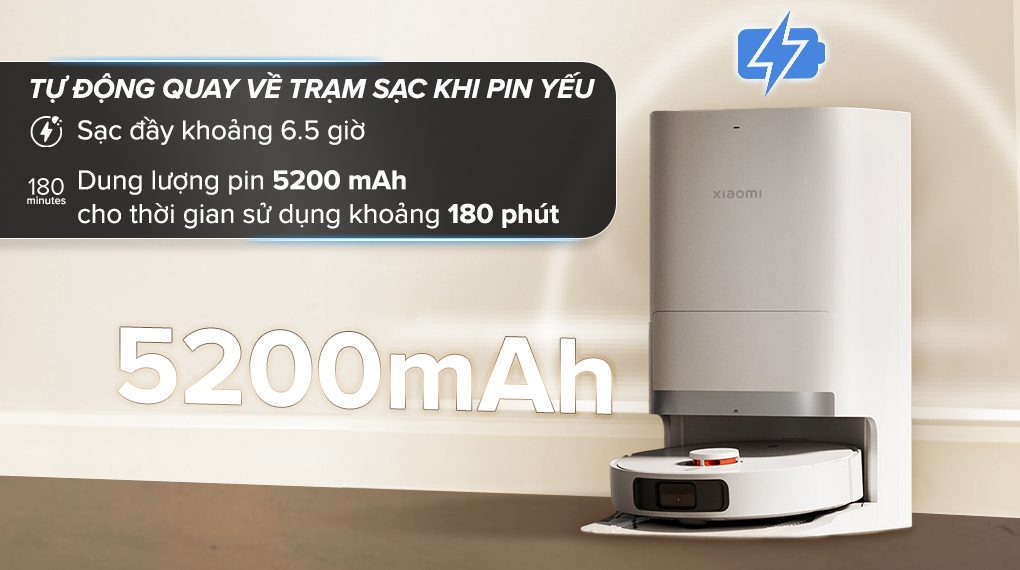 Tự quay về trạm sạc - Robot hút bụi lau nhà Xiaomi X20+ Tự quay về trạm sạc - Robot hút bụi lau nhà Xiaomi X20+