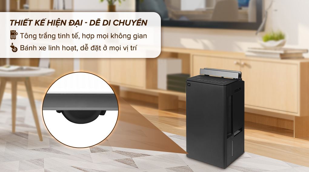 Máy hút ẩm Sharp DW-T30FV-H - Bánh xe Máy hút ẩm Sharp DW-T30FV-H - Bánh xe