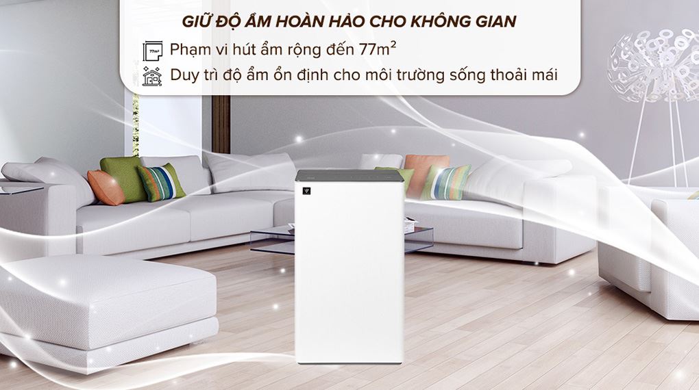 Máy hút ẩm Sharp DW-T30FV-W - Phạm vi hút ẩm Máy hút ẩm Sharp DW-T30FV-W - Phạm vi hút ẩm