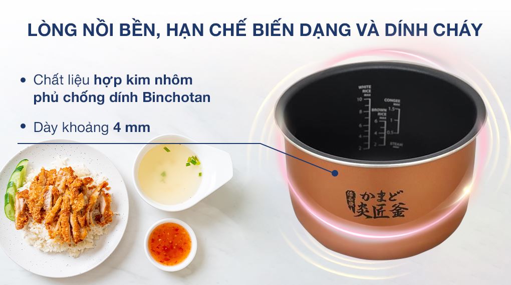Nồi cơm điện tử Toshiba 1.8 lít RC-18DR5UVN(W) - Lòng nồi Nồi cơm điện tử Toshiba 1.8 lít RC-18DR5UVN(W) - Lòng nồi